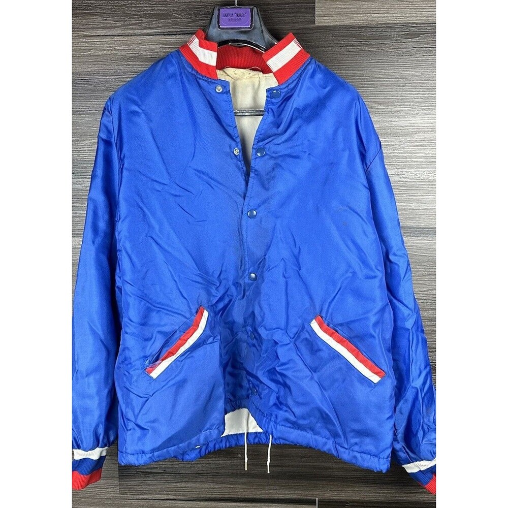 Vintage 70s Nylon Jacket Mens Size Large USA Flag 1776-1976 Large Olympic